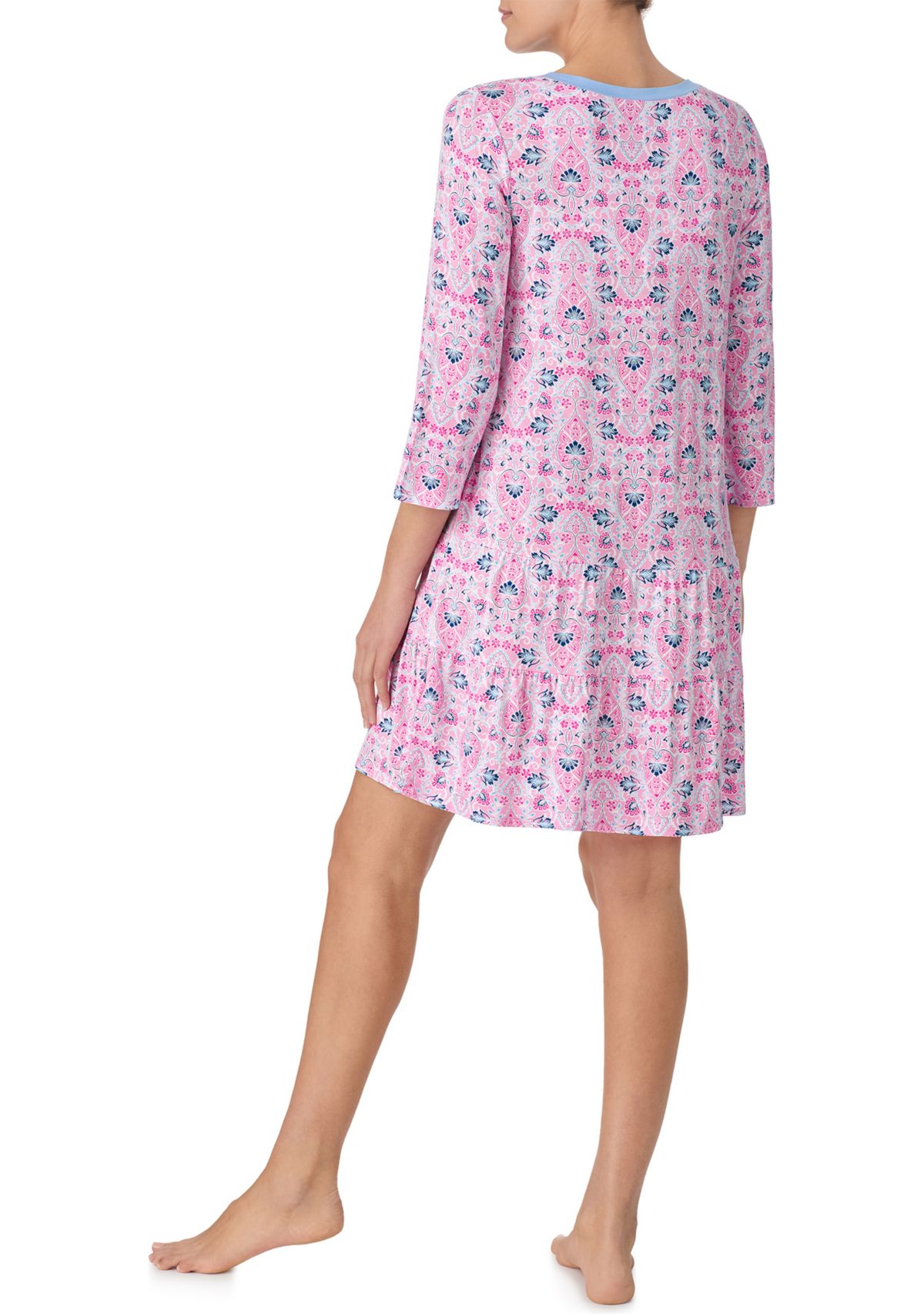 Womens 3/4 Sleeve Tunic Nightgown