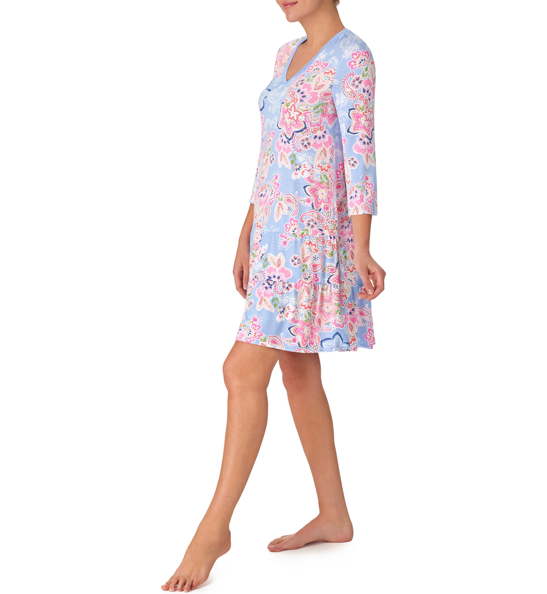Womens 3/4 Sleeve Tunic Nightgown