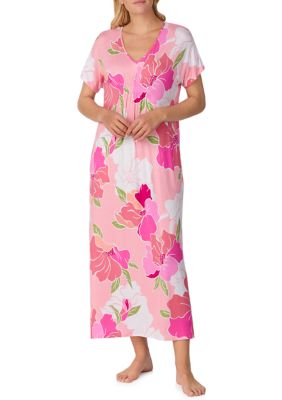 Ellen Tracy Women's Short Sleeve Long Tunic NIghtgown