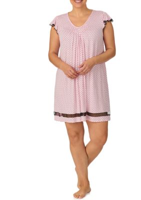 Ellen Tracy Women's Plus Size Flutter Sleeve Sleep Chemise, 1X