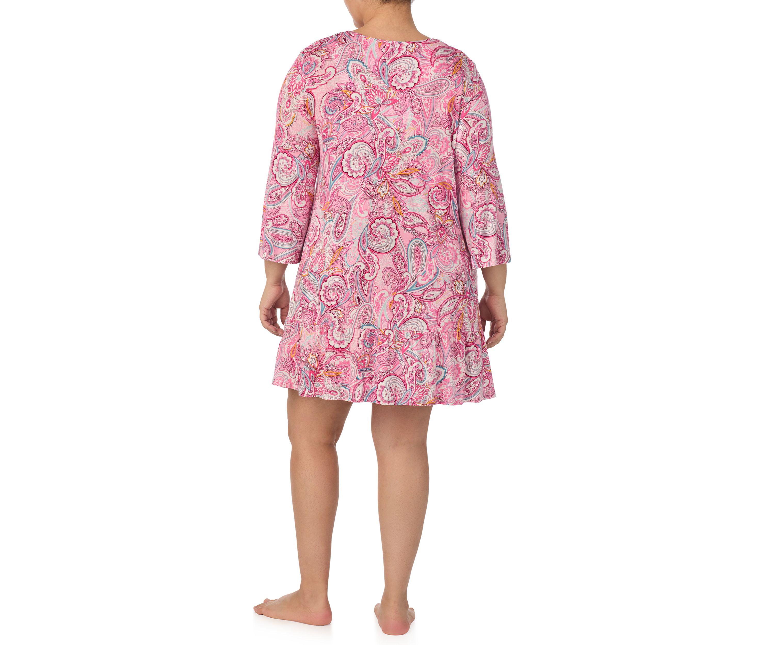 Plus Size 3/4 Sleeve Tunic Nightgown