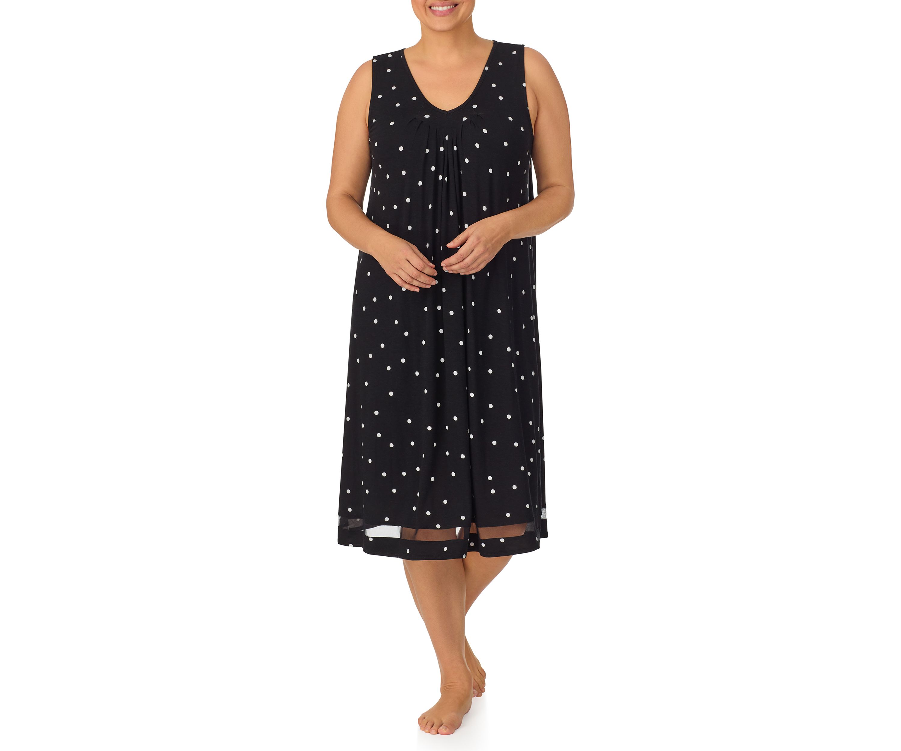 Plus Size Sleeveless Midi Gown with Soft Bra