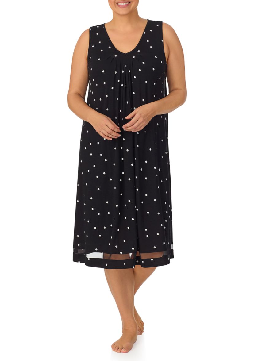 Plus Size Sleeveless Midi Gown with Soft Bra