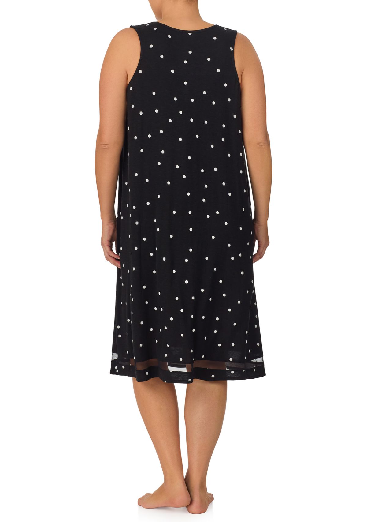 Plus Size Sleeveless Midi Gown with Soft Bra