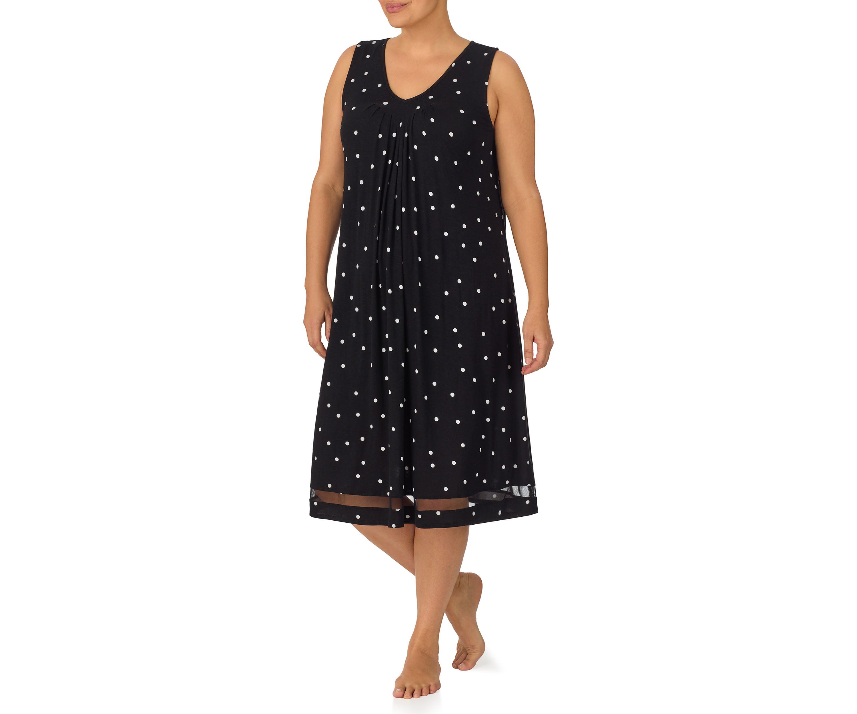 Plus Size Sleeveless Midi Gown with Soft Bra