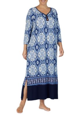 Ellen Tracy Plus Size 3/4 Sleeve Printed Sleepwear Tunic | belk