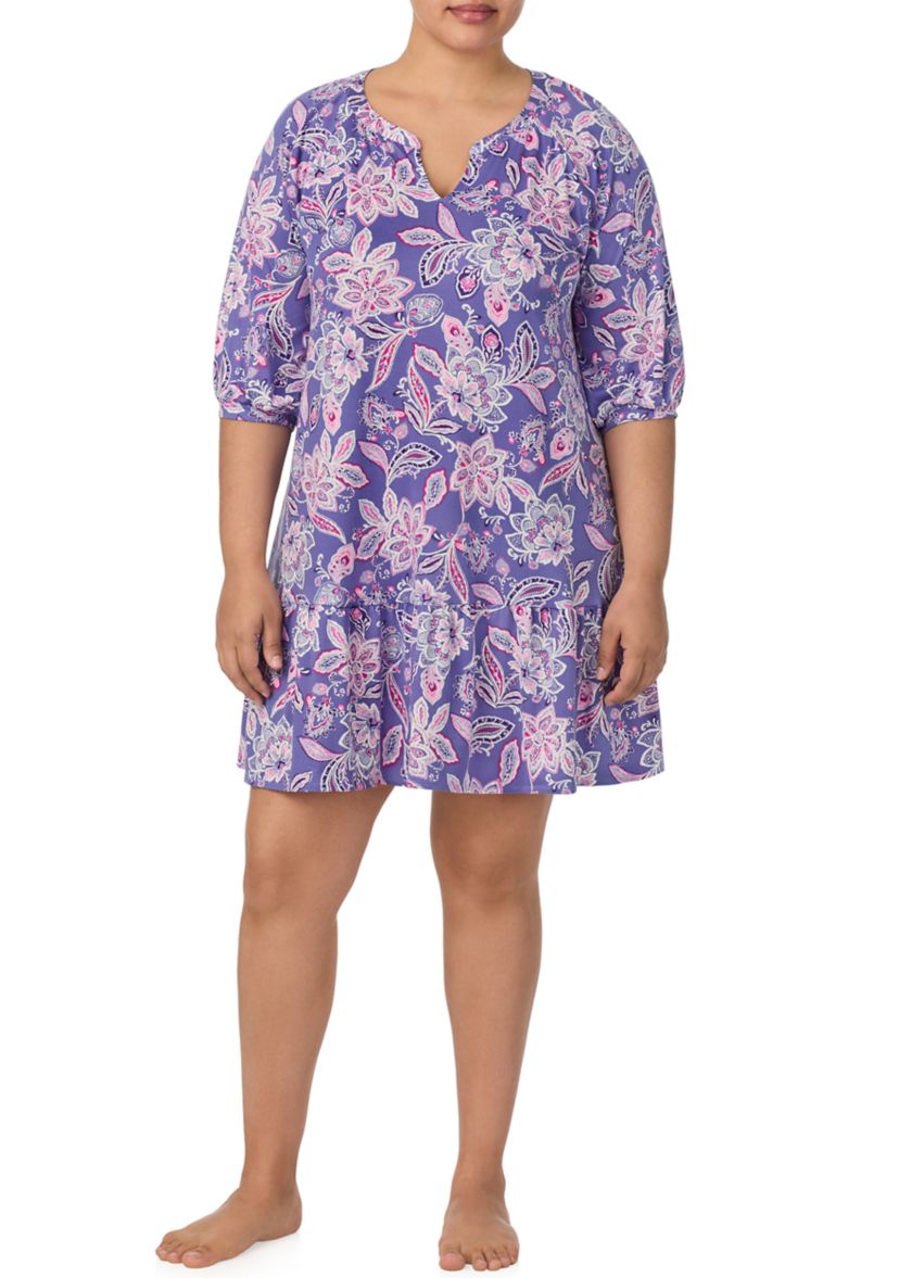 Womens 3/4 Sleeve Tunic Nightgown