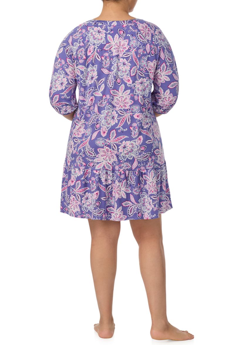 Womens 3/4 Sleeve Tunic Nightgown
