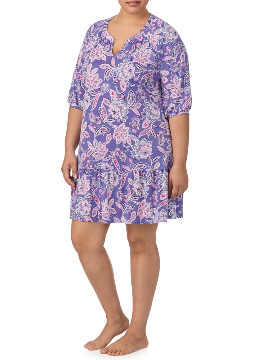 Womens 3/4 Sleeve Tunic Nightgown