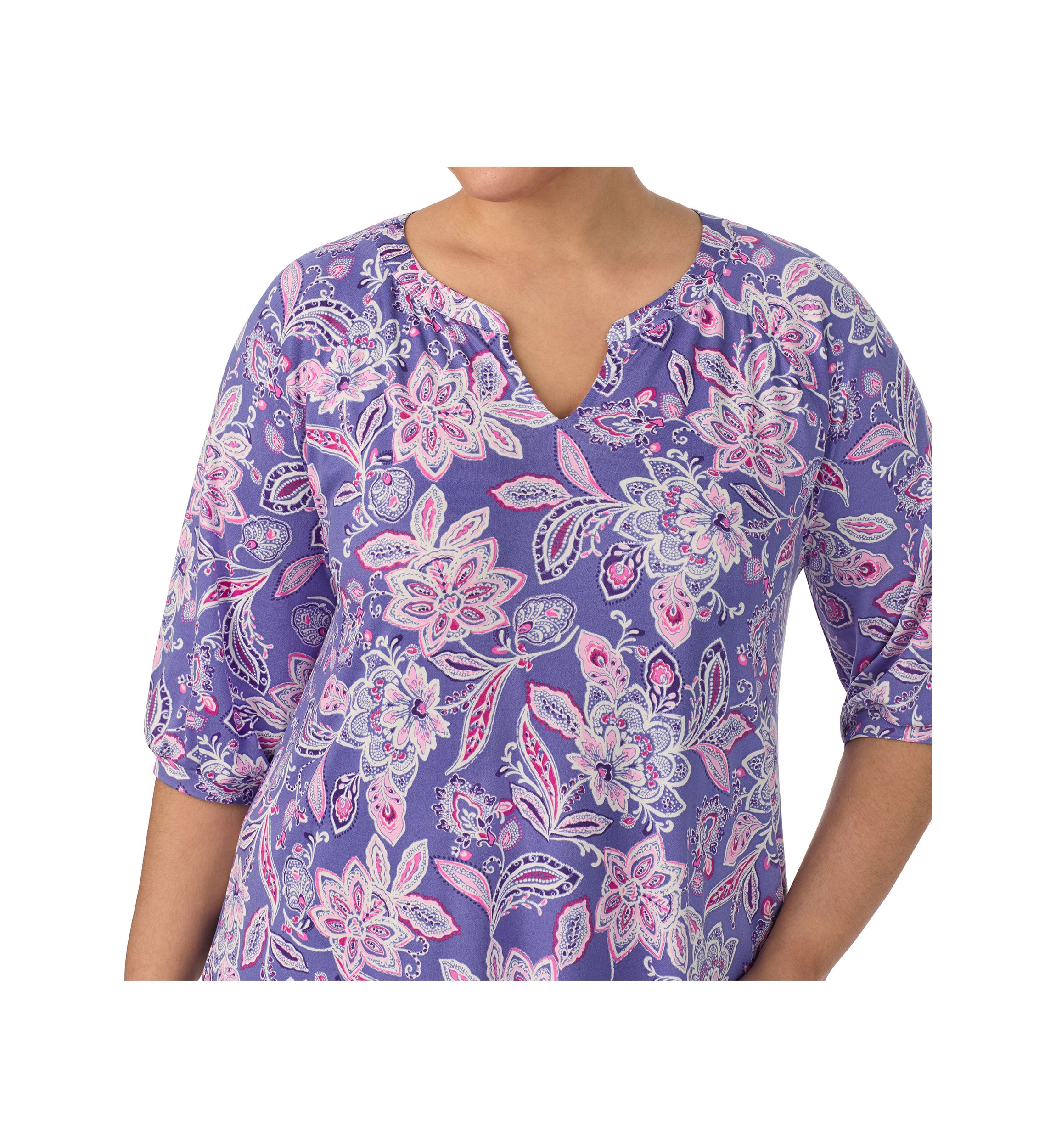 Womens 3/4 Sleeve Tunic Nightgown