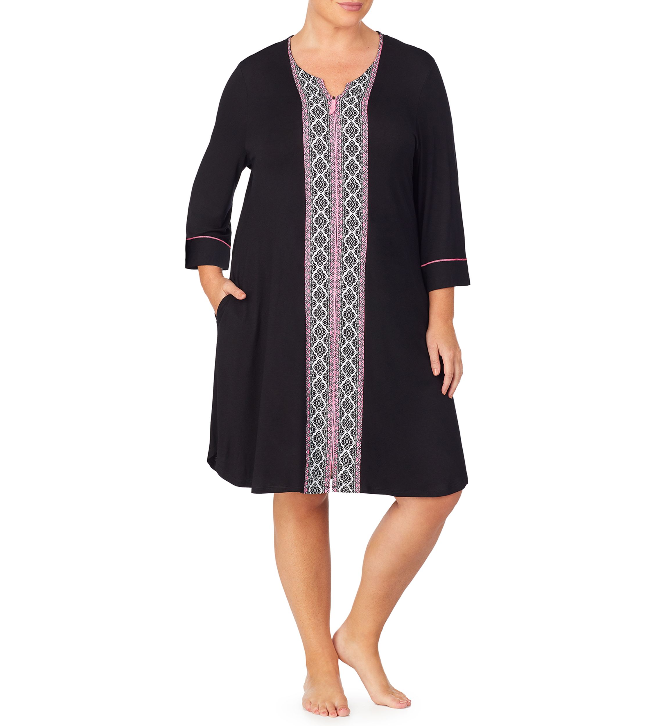 Plus Size Zip Front Robe