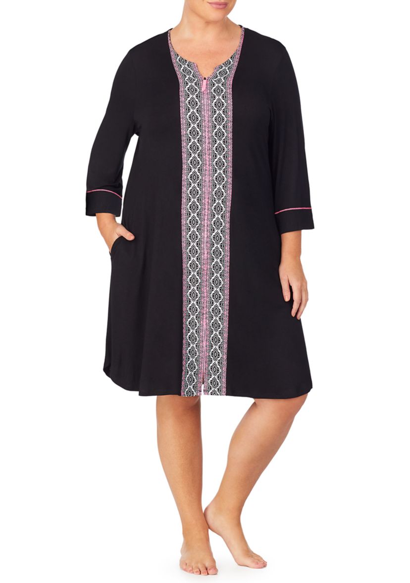 Plus Size Zip Front Robe