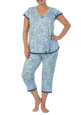 Nautica Women's 2 Piece Grey & White Pyjama Set / Various Sizes