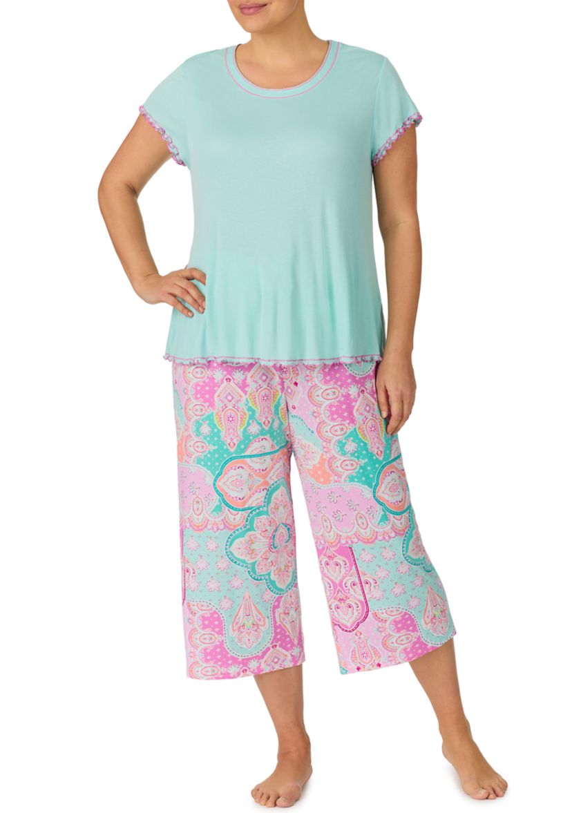 Plus Size Cropped Pajama Set