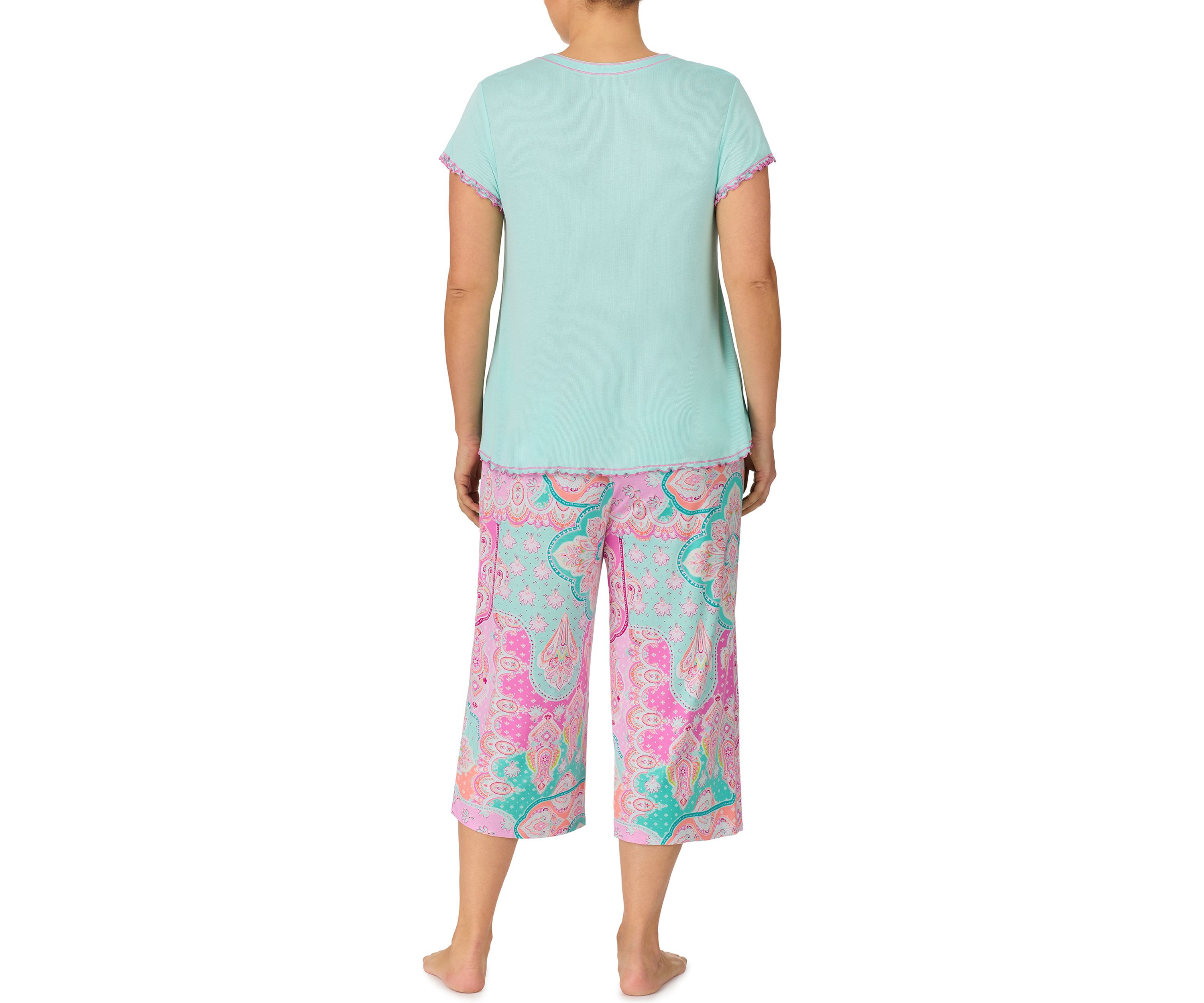 Plus Size Cropped Pajama Set