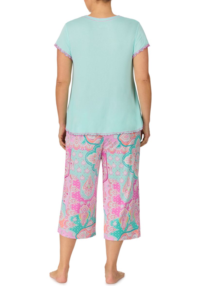 Plus Size Cropped Pajama Set