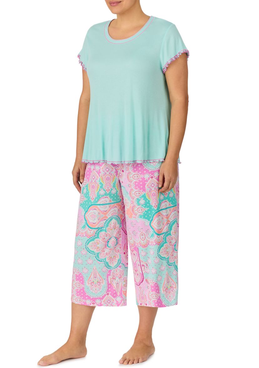 Plus Size Cropped Pajama Set