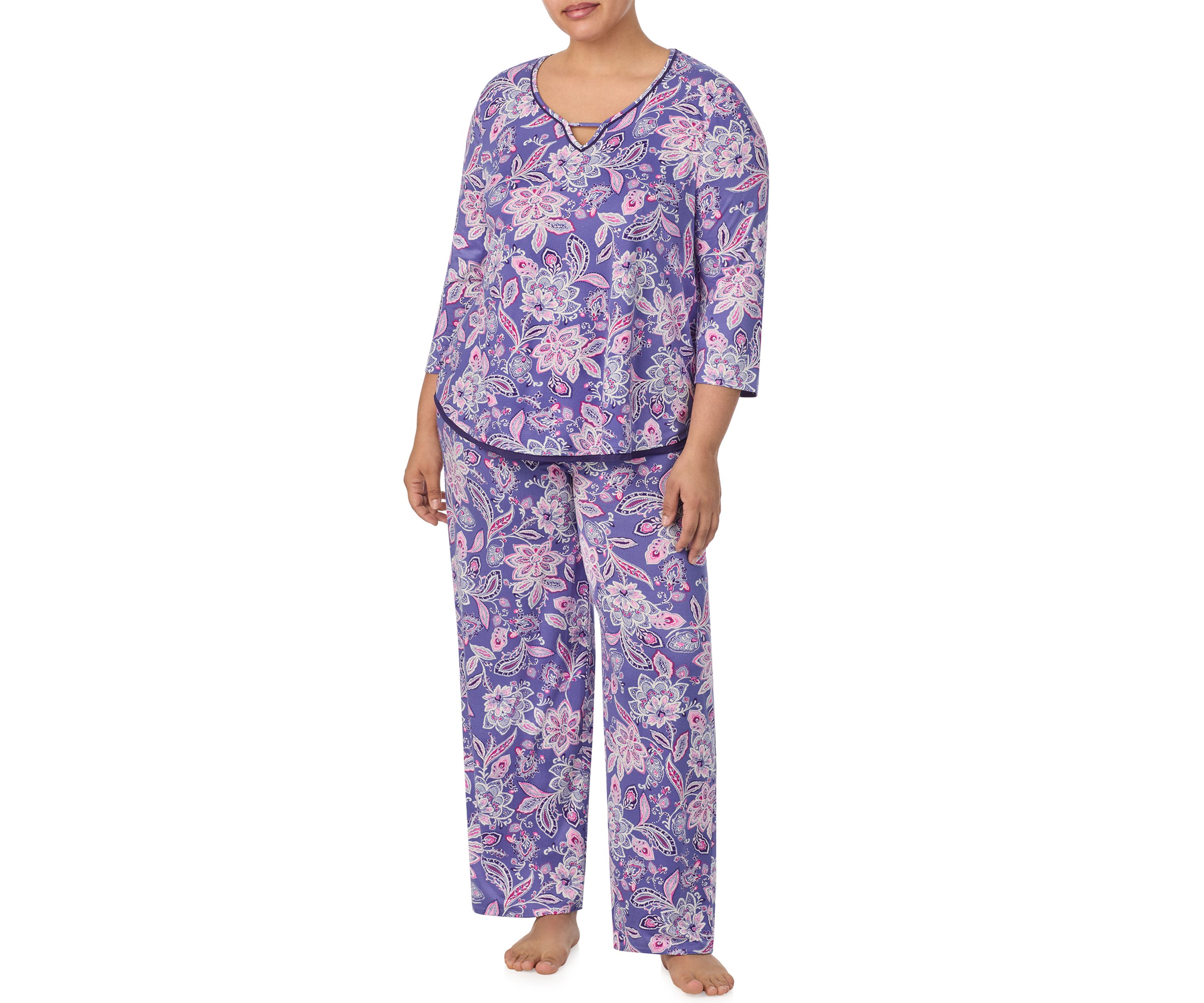 Plus Size Printed Pajama Set