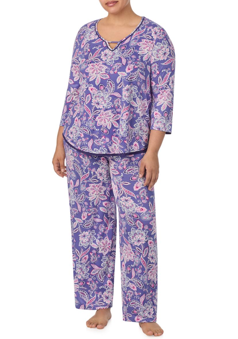 Plus Size Printed Pajama Set