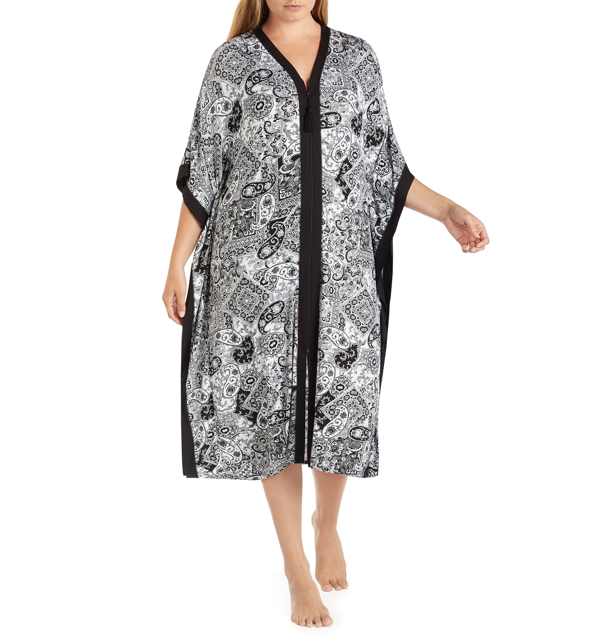 Plus Size Paisley Long Caftan 