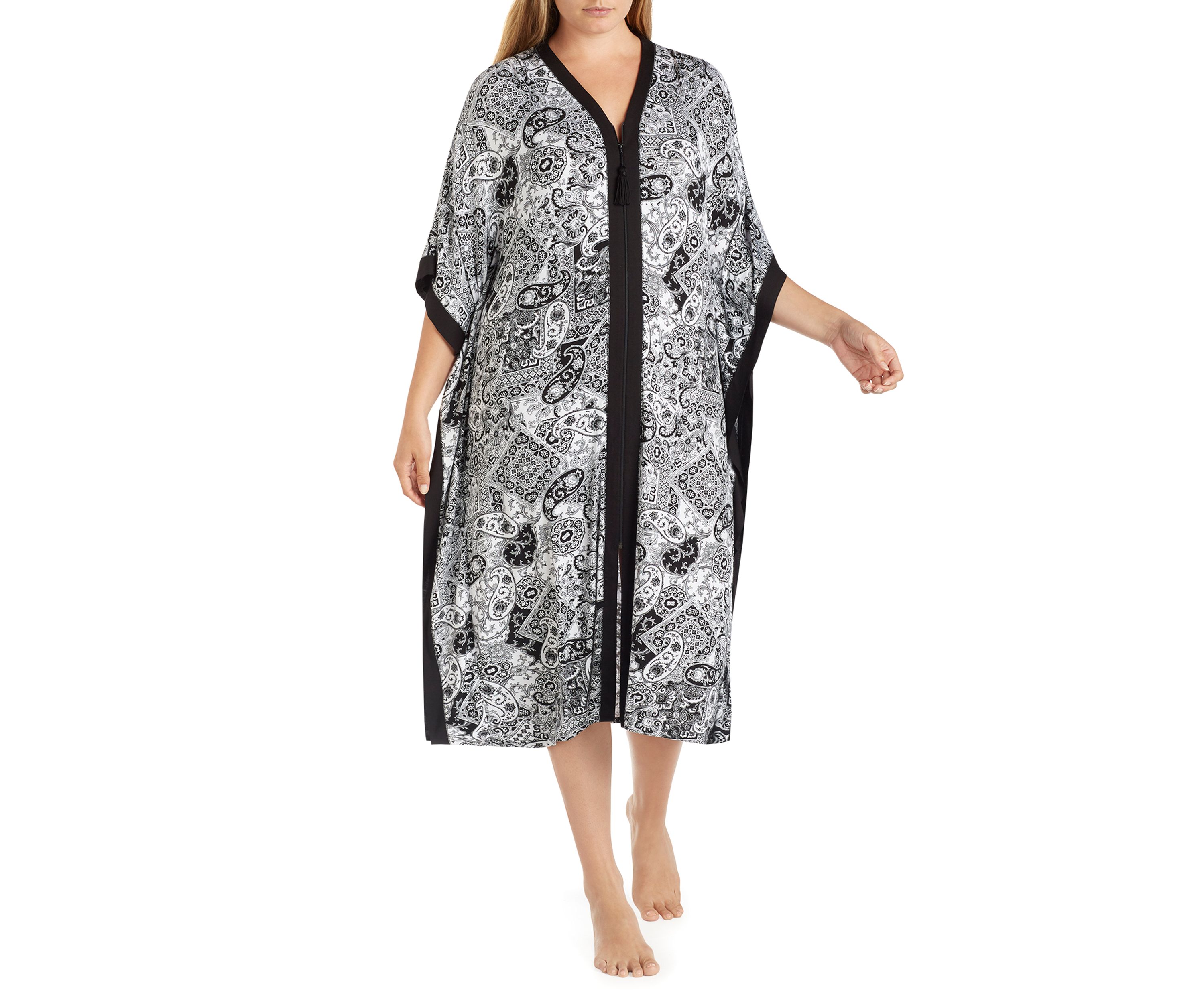 Plus Size Paisley Long Caftan 