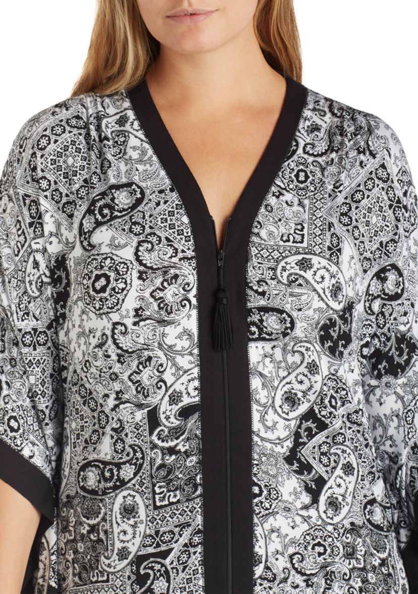 Plus Size Paisley Long Caftan 