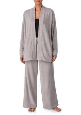 DKNY Women's Long Sleeve Layer & Pant Lounge Set, Grey, Medium