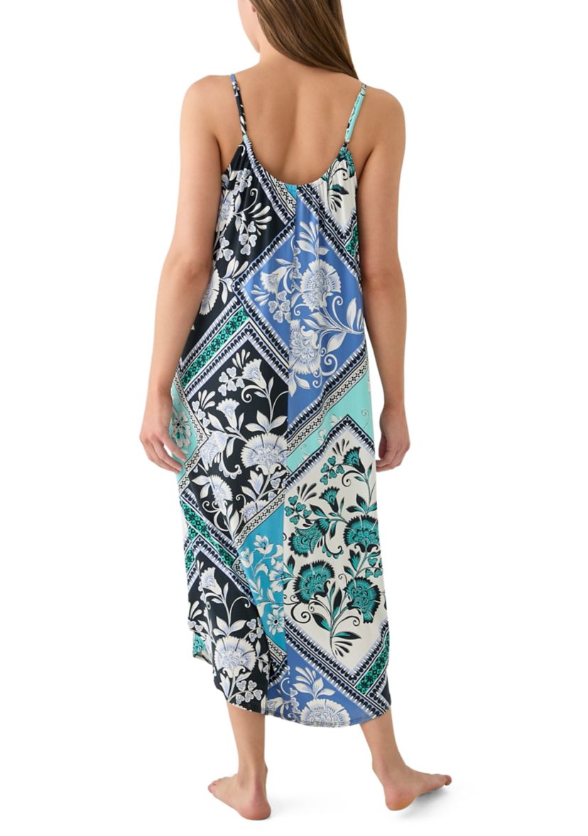 Womens Printed Knit Midi Nightgown