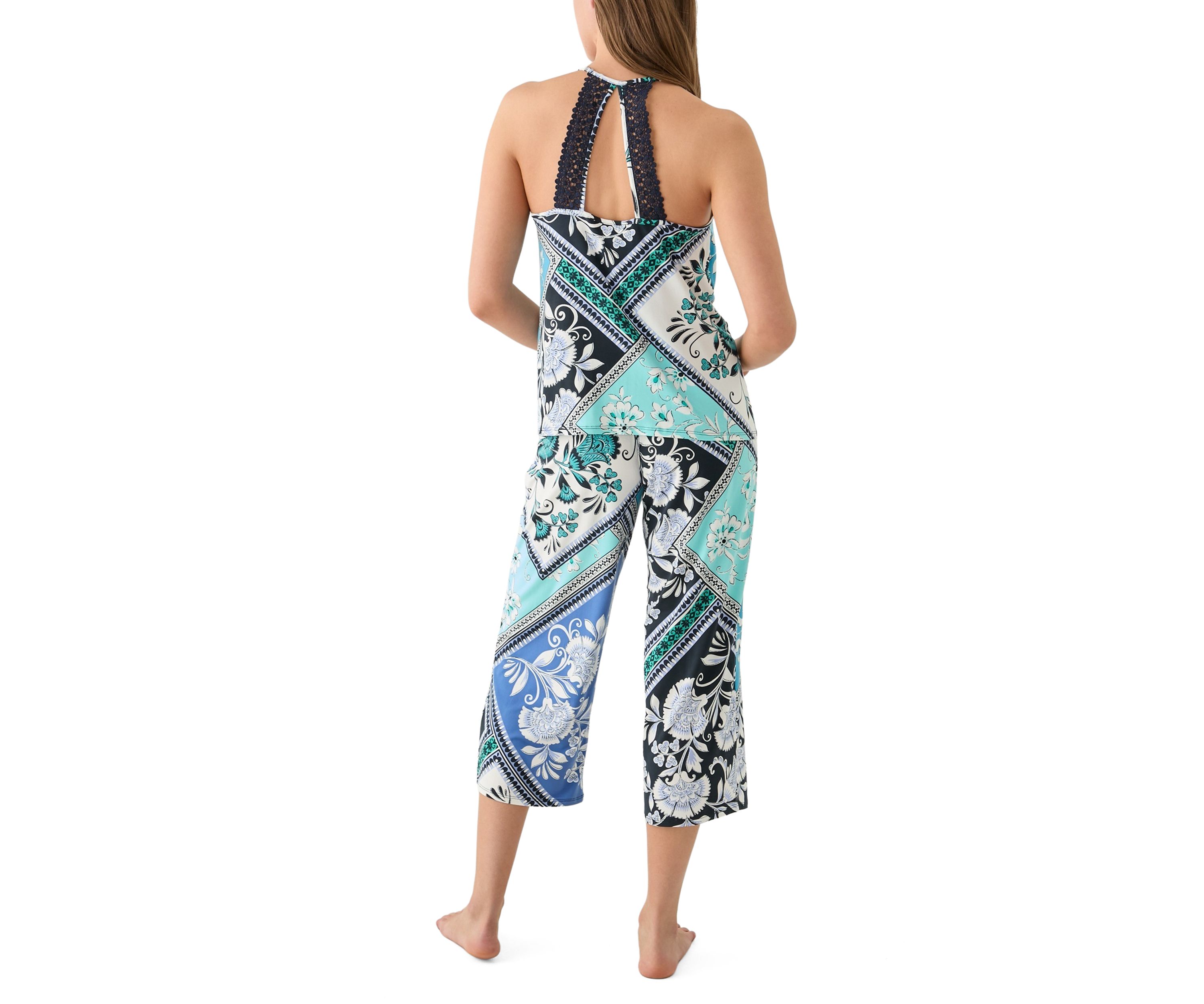 Womens Printed Knit Pajama Set