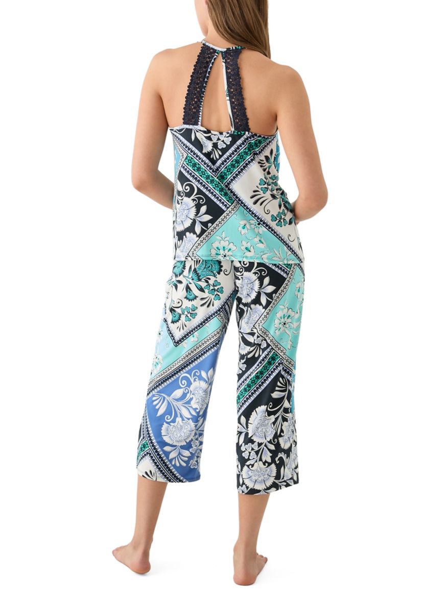 Womens Printed Knit Pajama Set