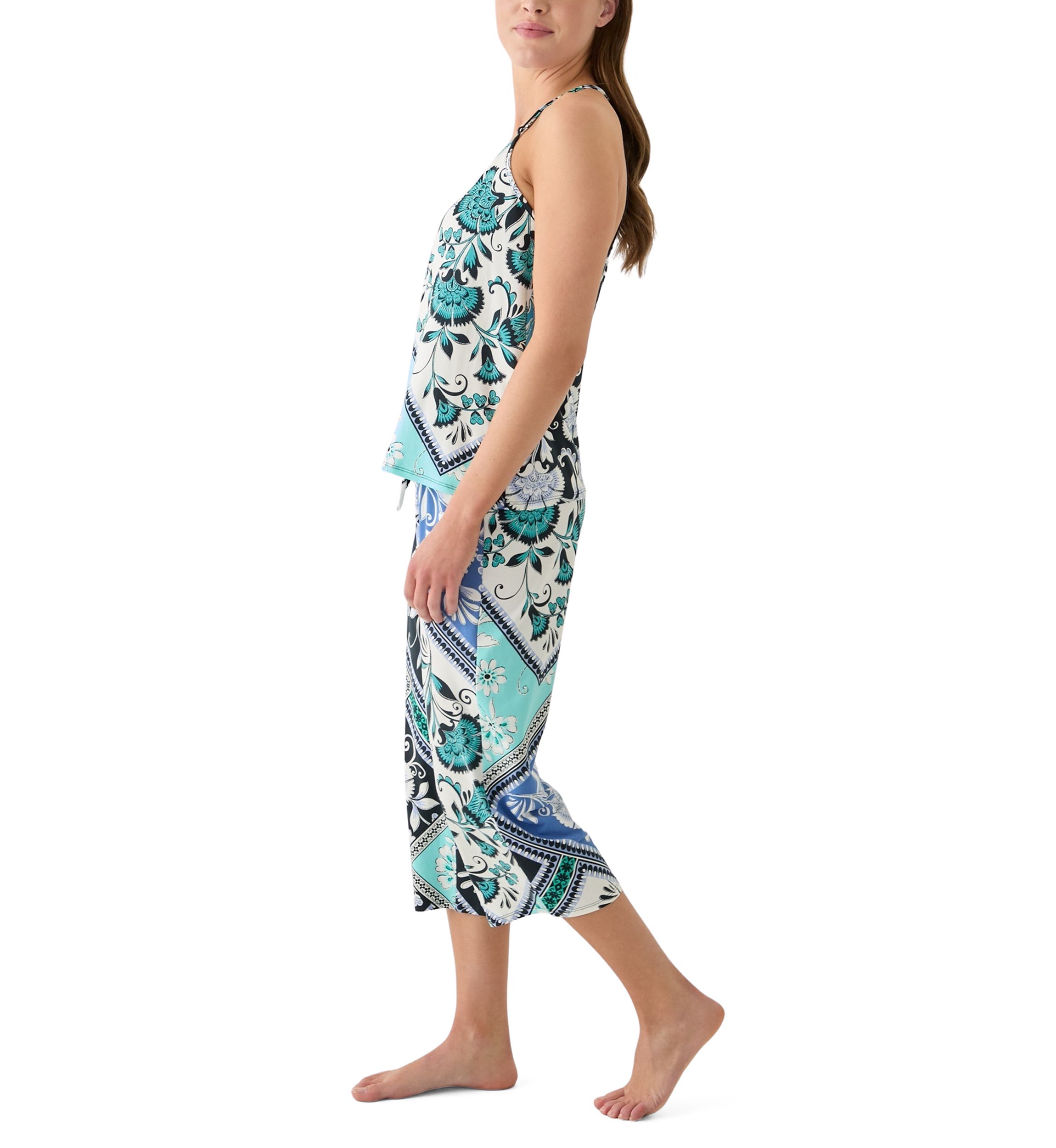 Womens Printed Knit Pajama Set
