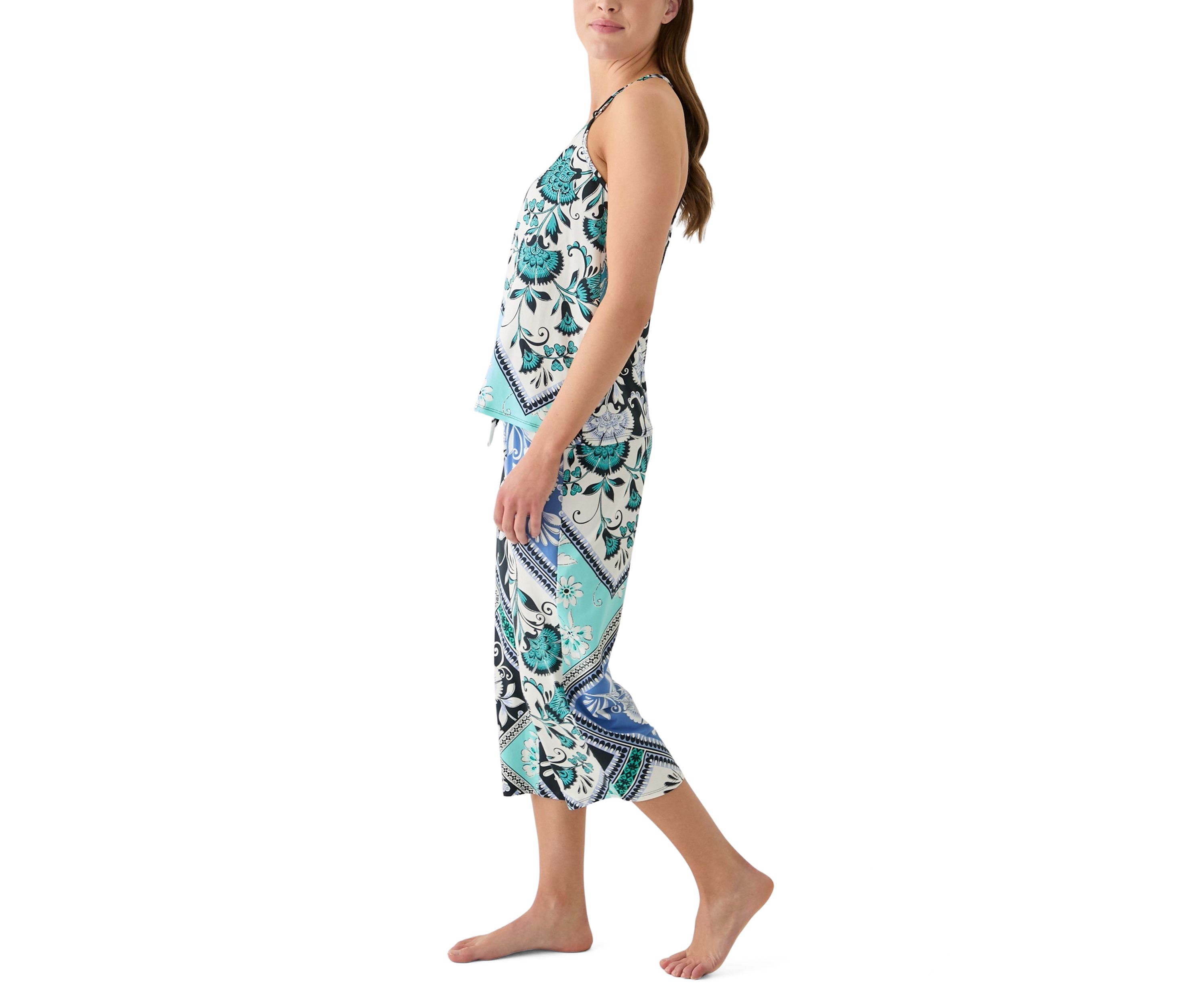 Womens Printed Knit Pajama Set
