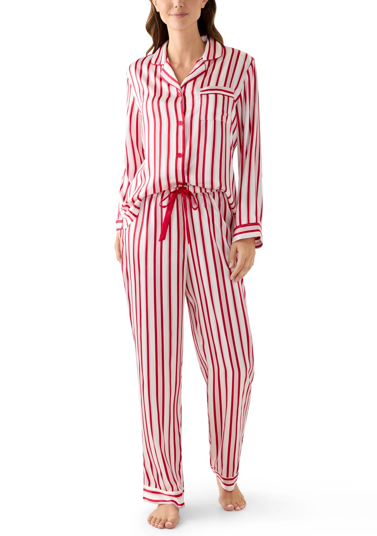 Womens Festive Satin Pajama Set