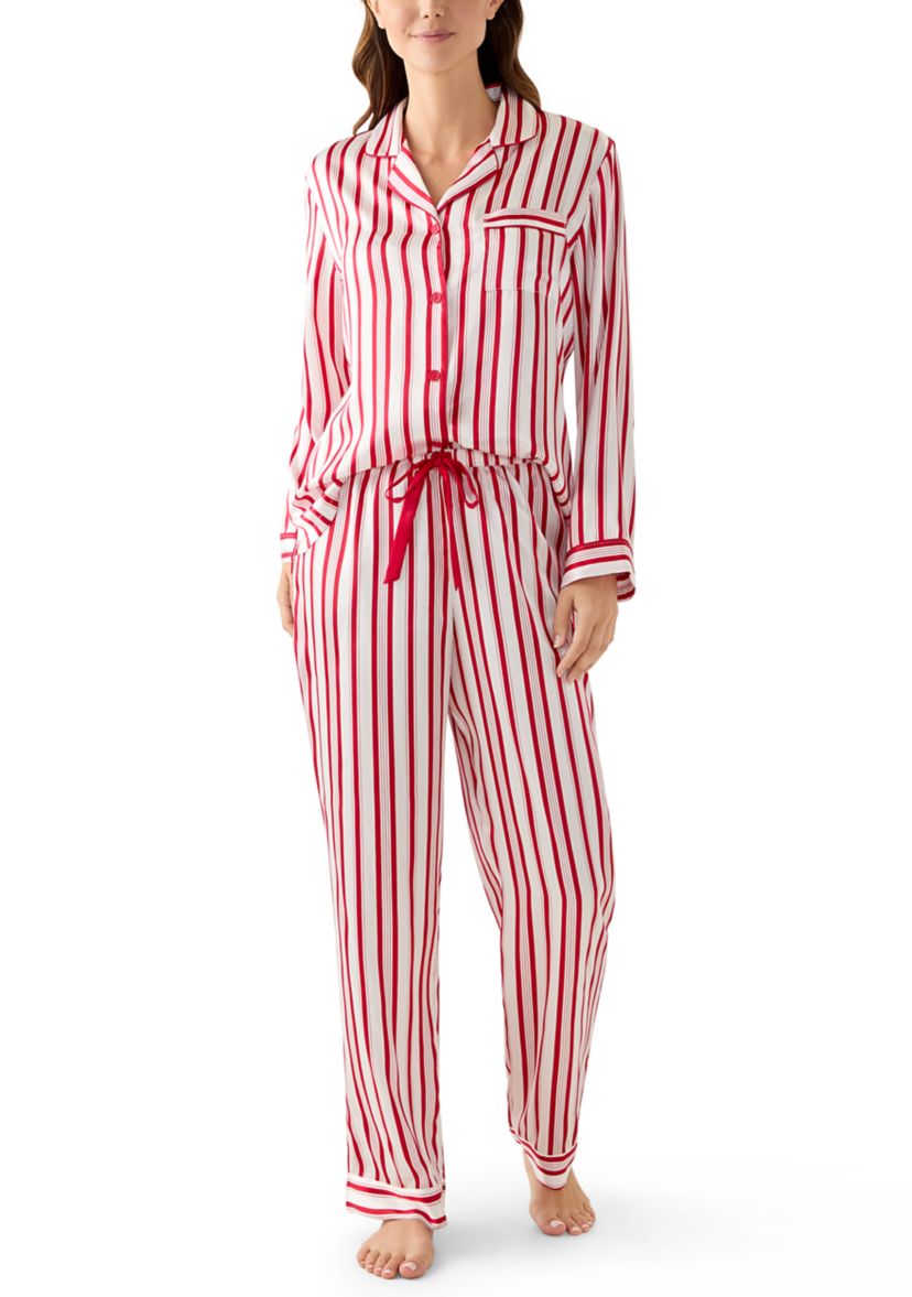 Womens Festive Satin Pajama Set