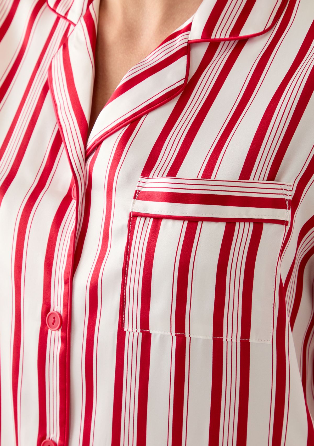 Womens Festive Satin Pajama Set