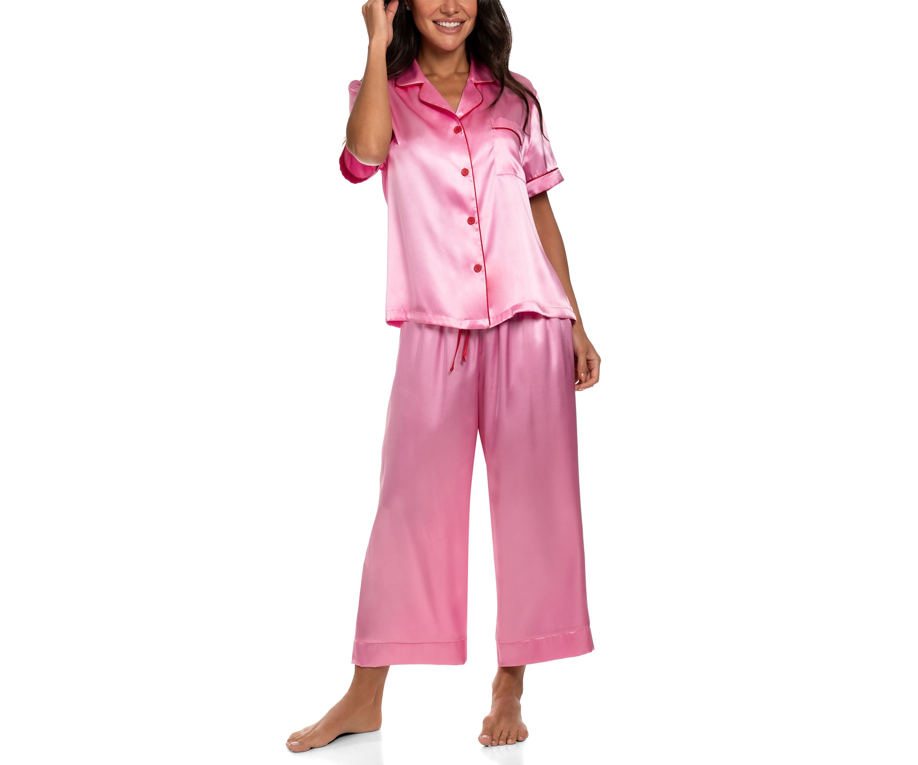 Solid Notch Pajama Set 