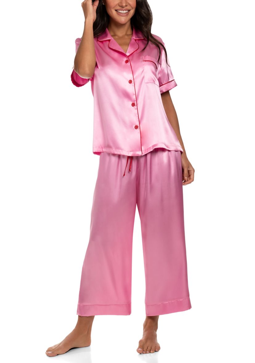 Solid Notch Pajama Set 