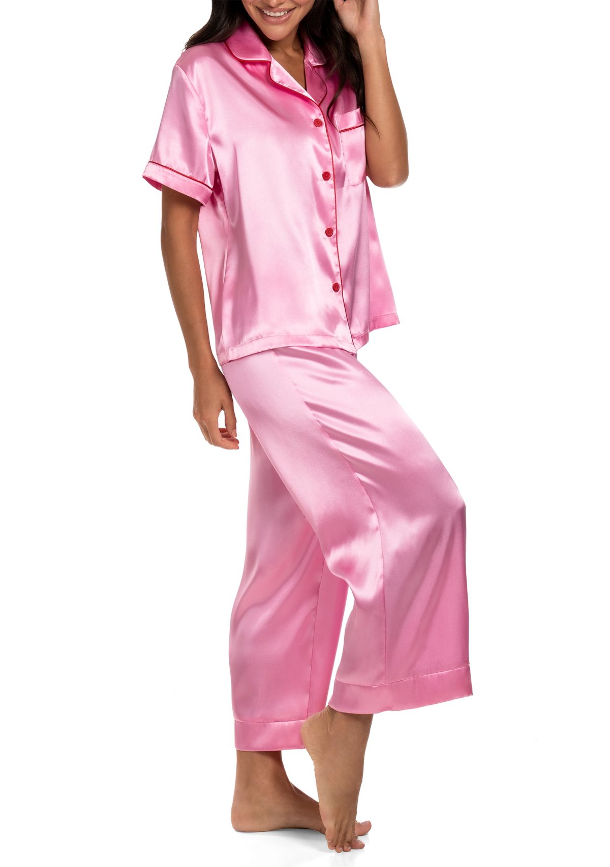 Solid Notch Pajama Set 