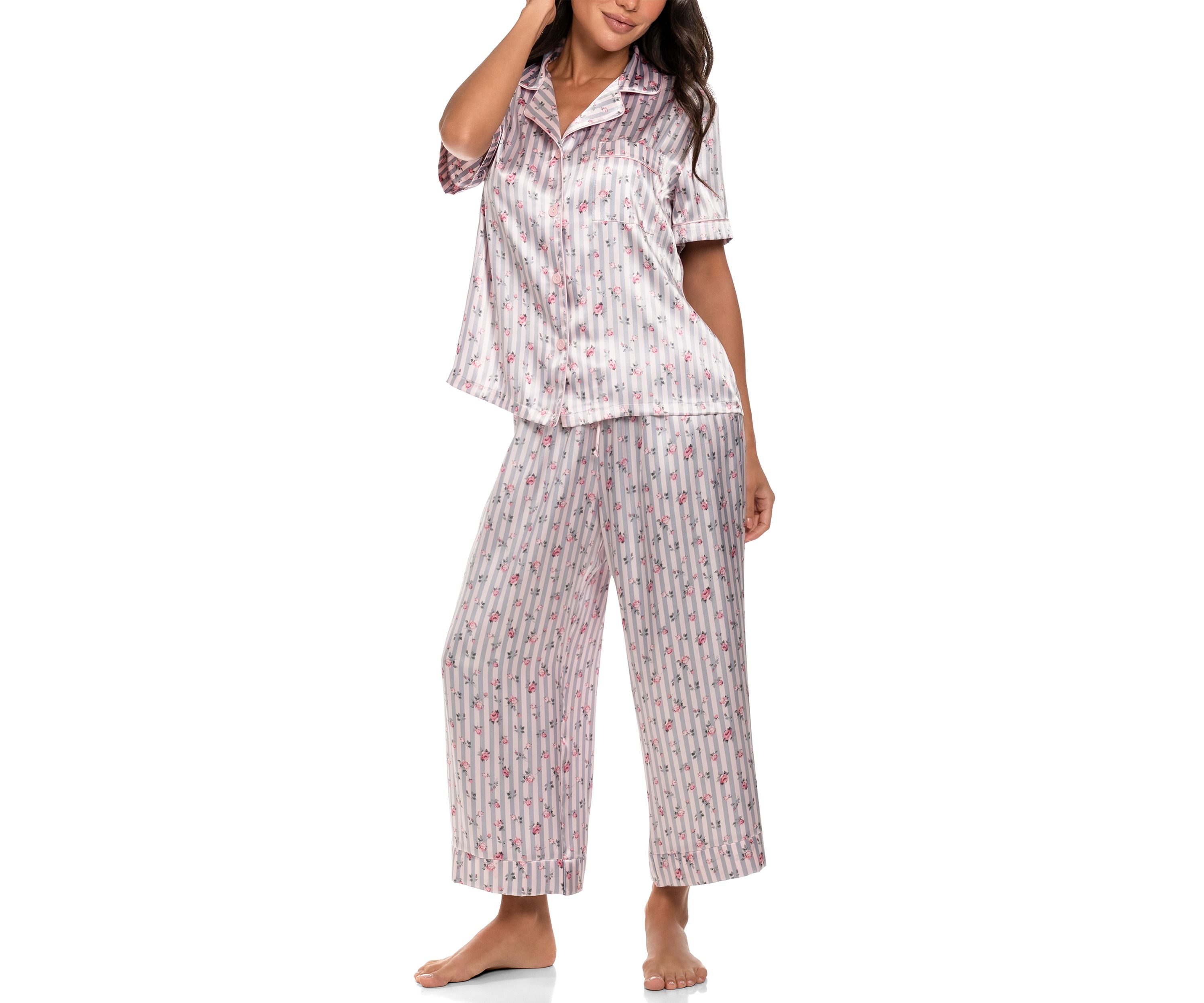 Sweet Stripe Notch Pajama Set 