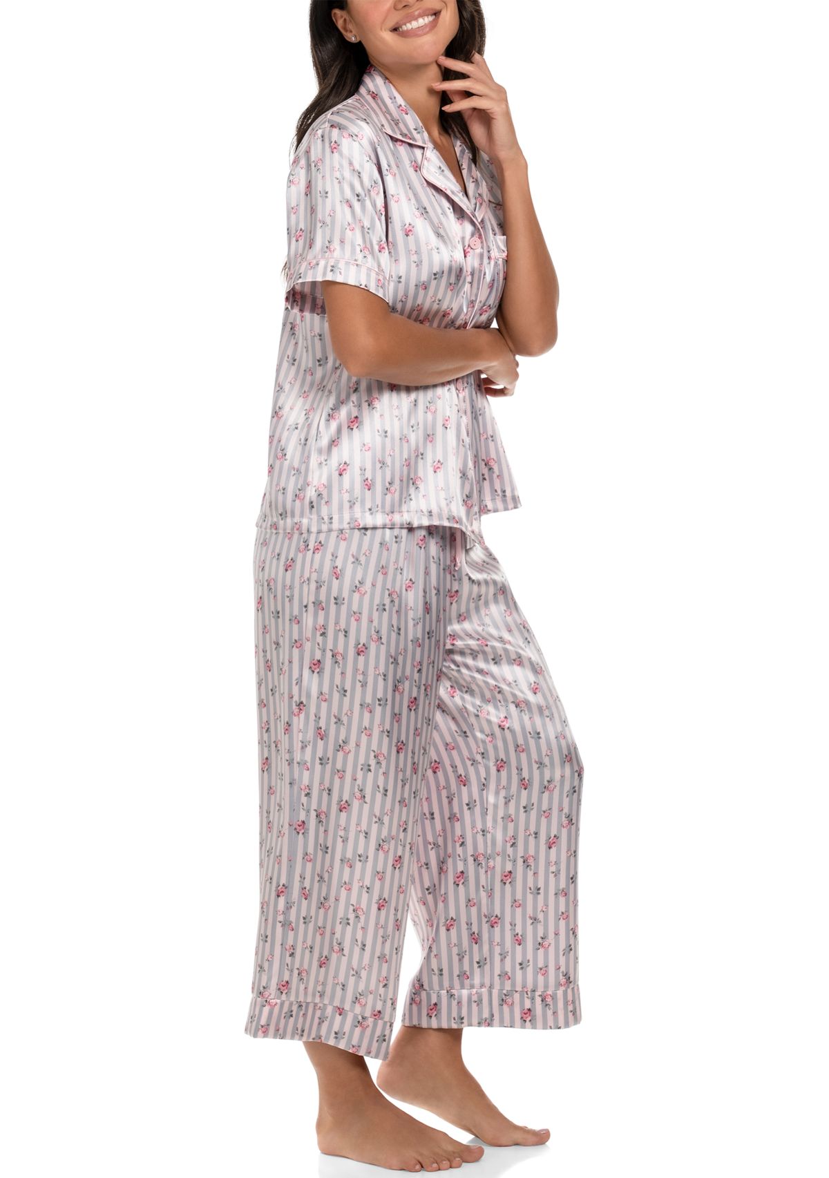 Sweet Stripe Notch Pajama Set 