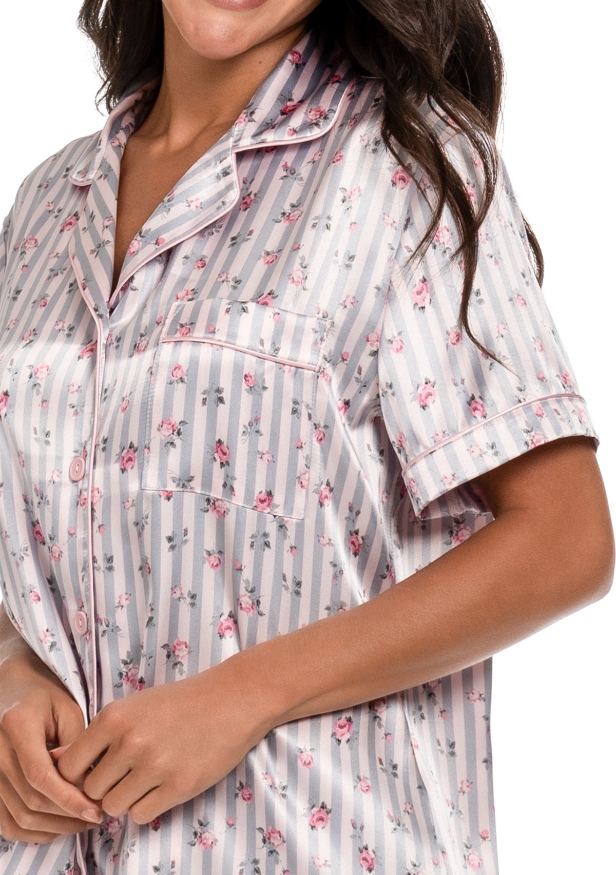 Sweet Stripe Notch Pajama Set 