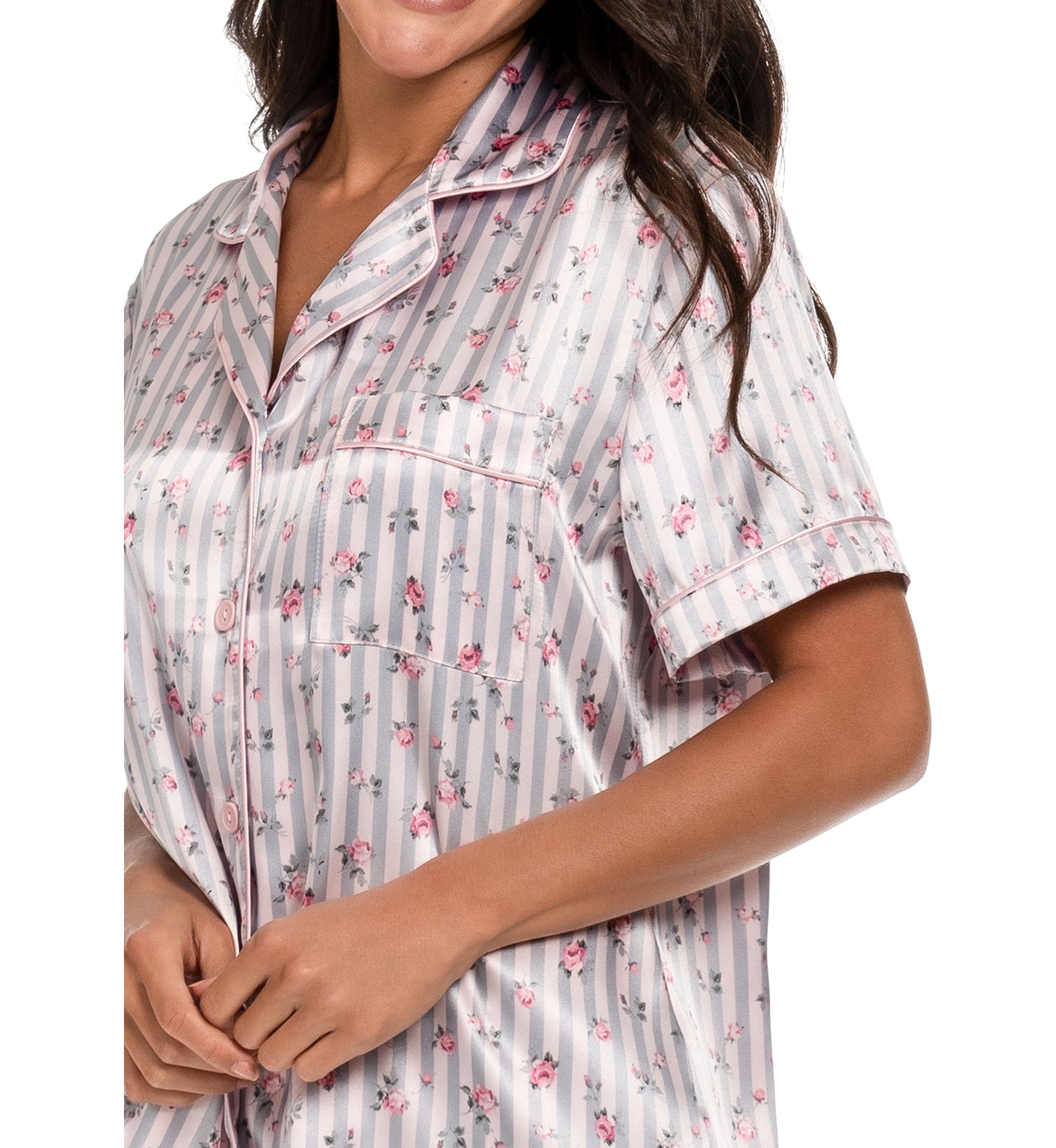 Sweet Stripe Notch Pajama Set 