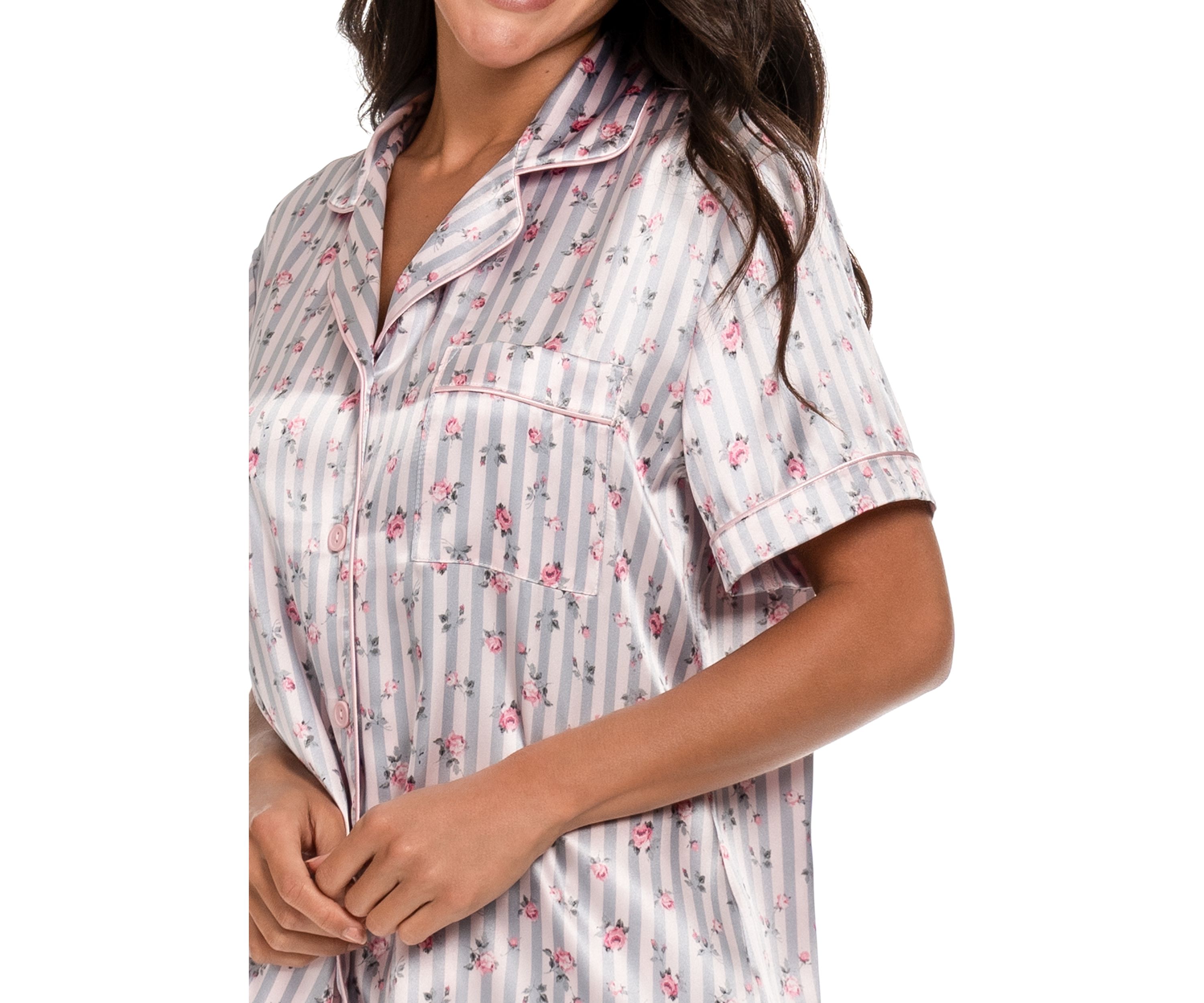 Sweet Stripe Notch Pajama Set 