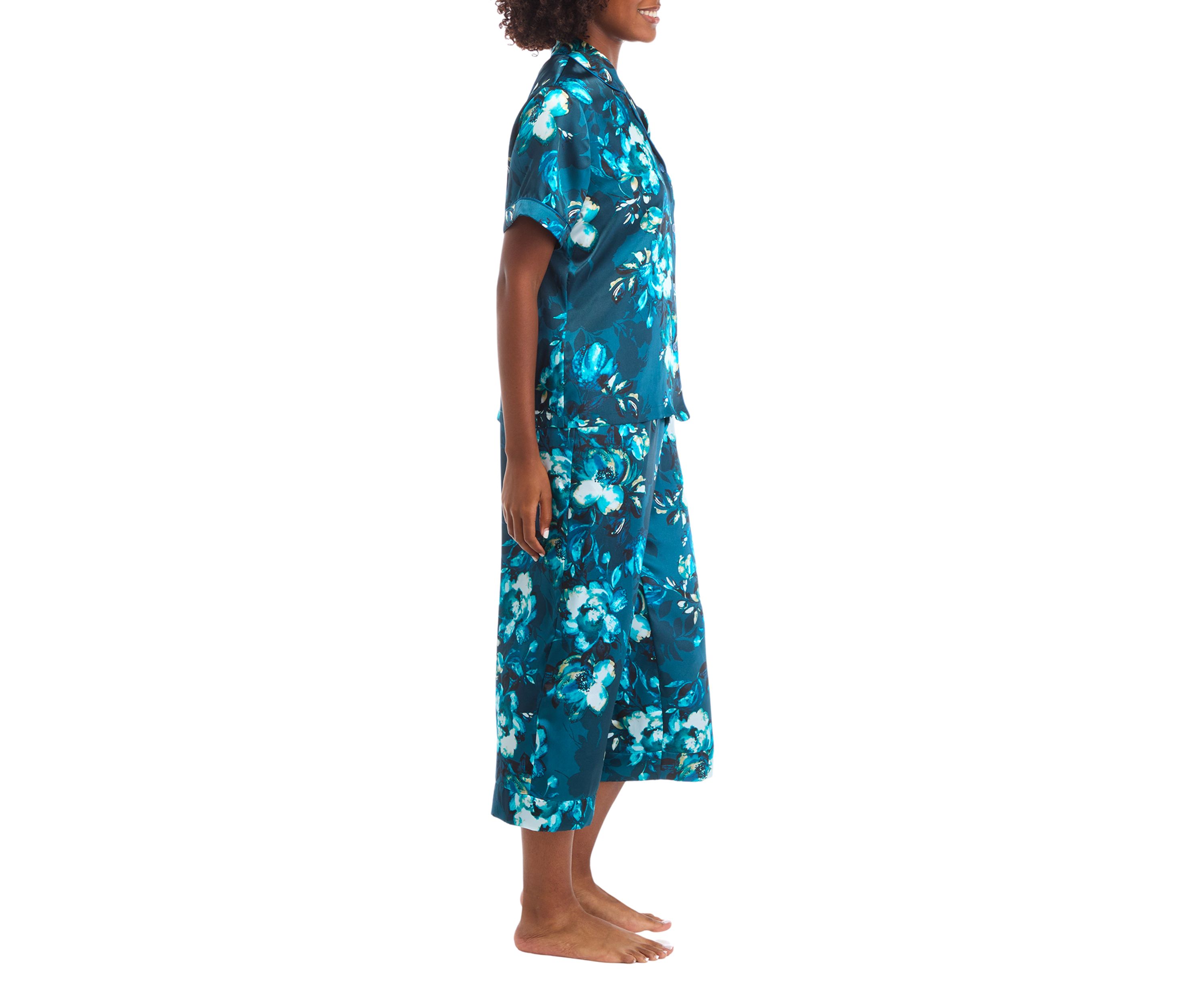 Printed Satin Pajama Set