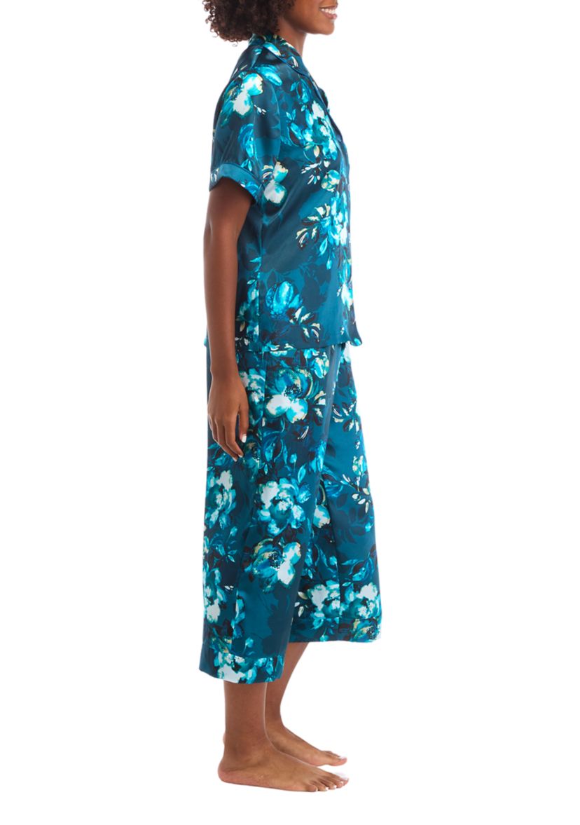Printed Satin Pajama Set