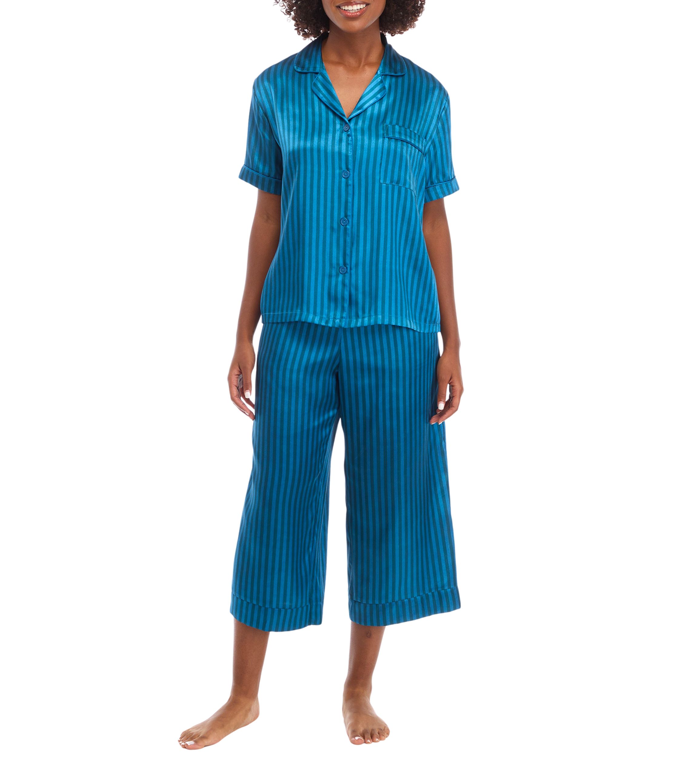 Stripe Satin Pajama Set