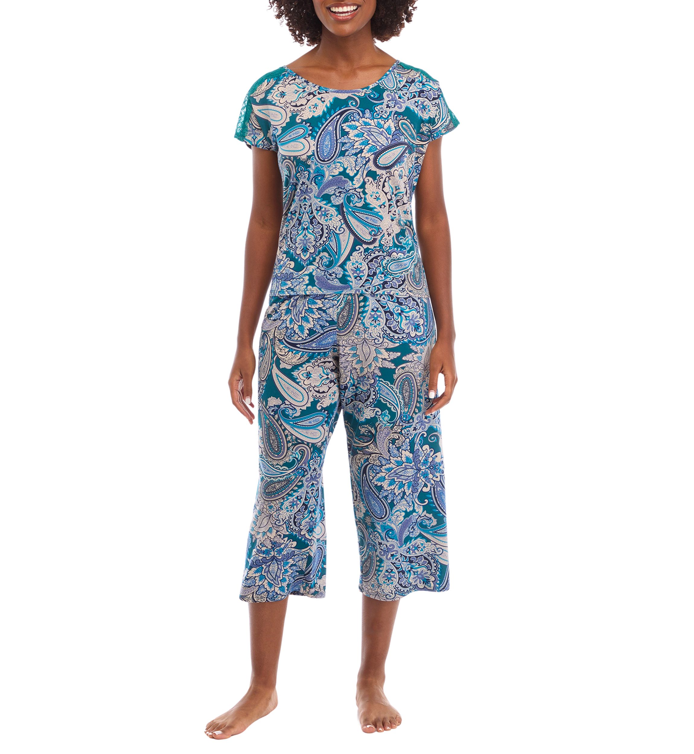 Printed Cropped Pajama Set 