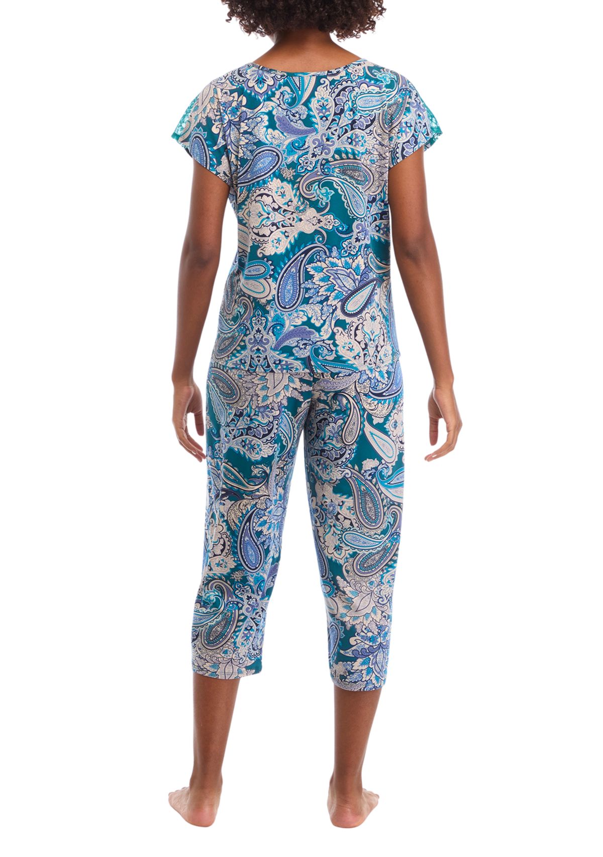 Printed Cropped Pajama Set 