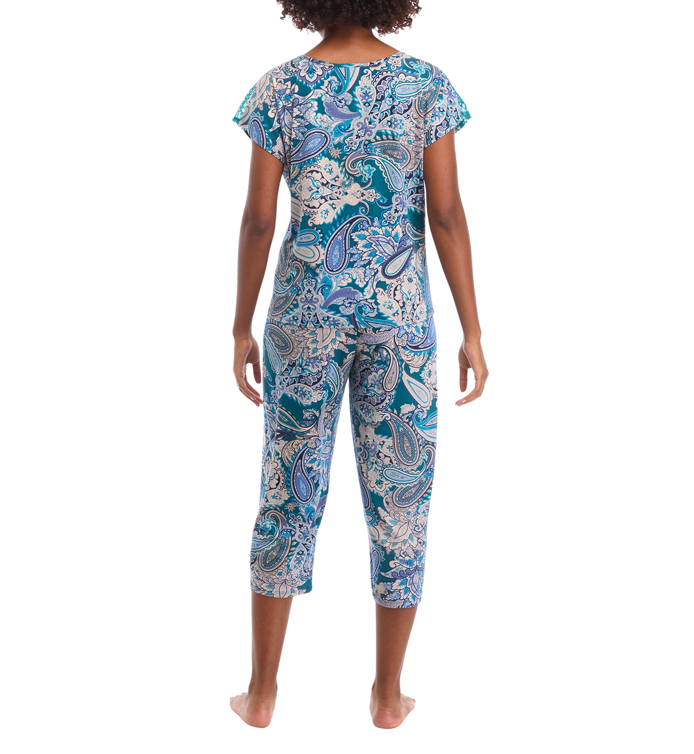 Printed Cropped Pajama Set 