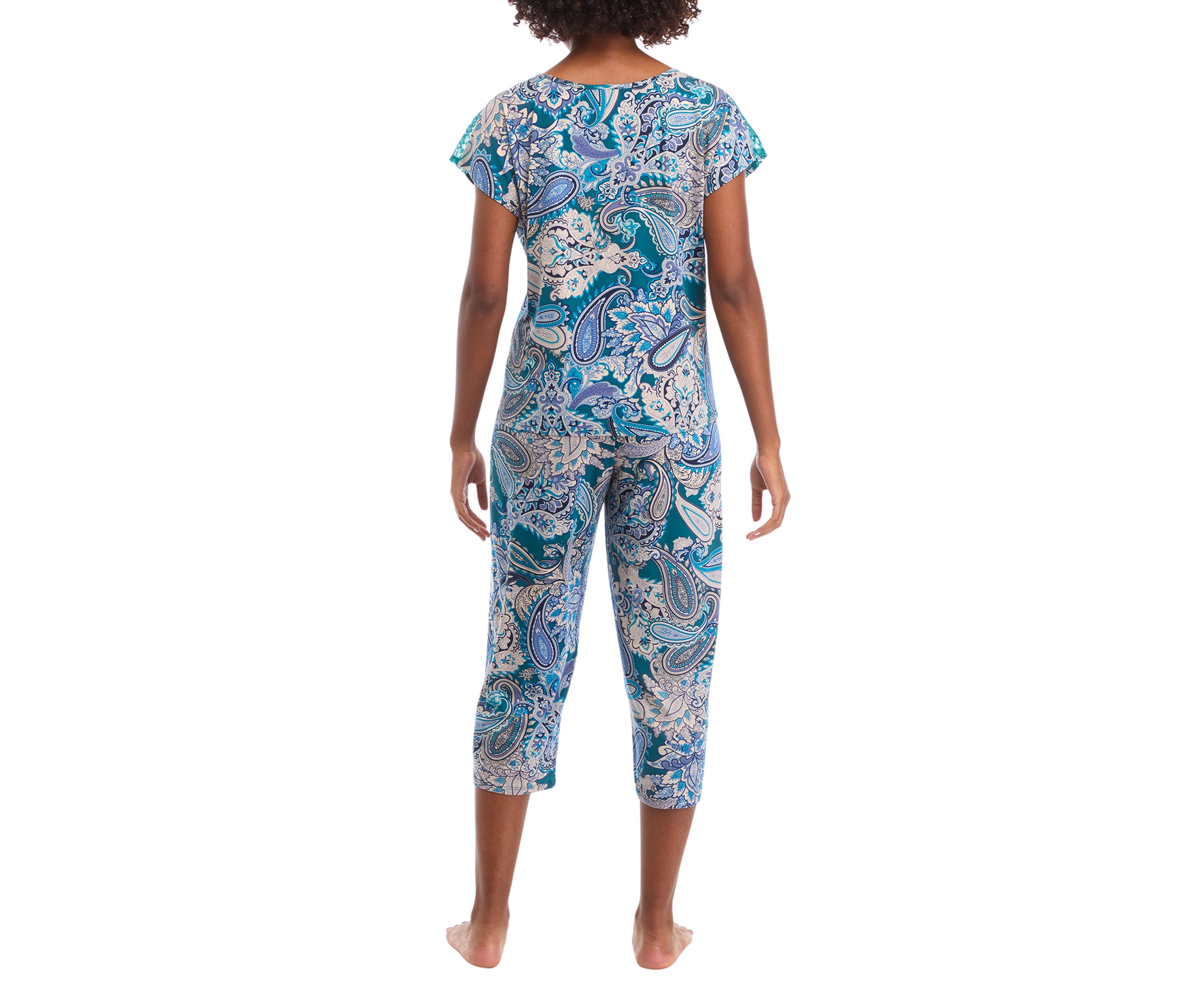Printed Cropped Pajama Set 